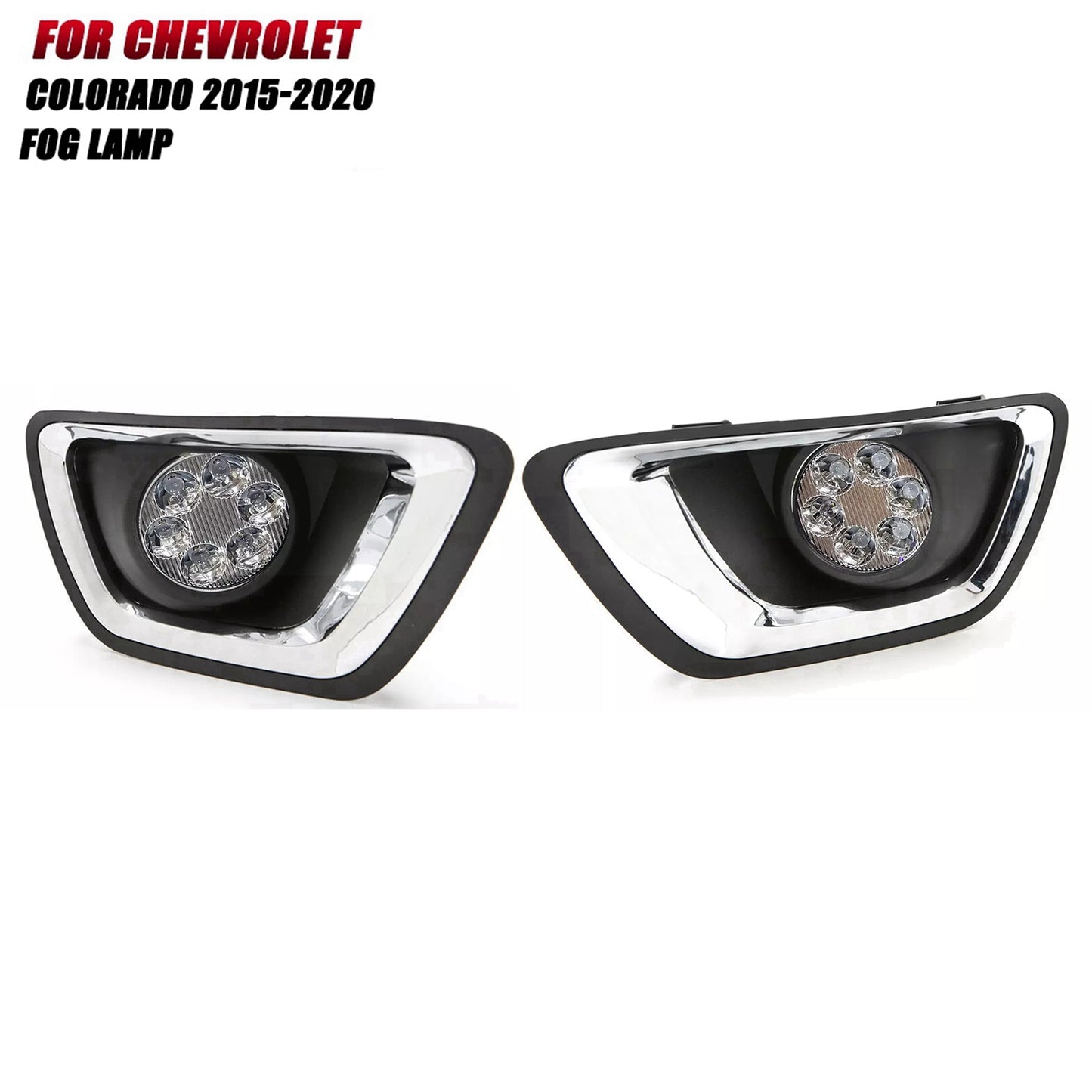 Clear Lens LED Fog Lights Kit For 2015-2020 Chevrolet Colorado with Bezel 5202 Plug OEM# 22891701 / 22891700 GM1039176 / GM1038176 GM2590104 15839896