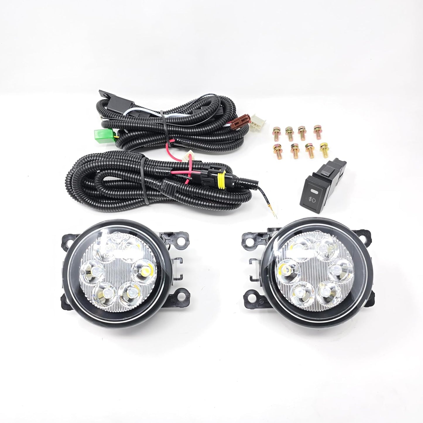 LED Fog Lights Kit For 2006-2014 Suzuki GRAND VITARA Xenon White (OE Style Clear Lens with, Wires, Switch)