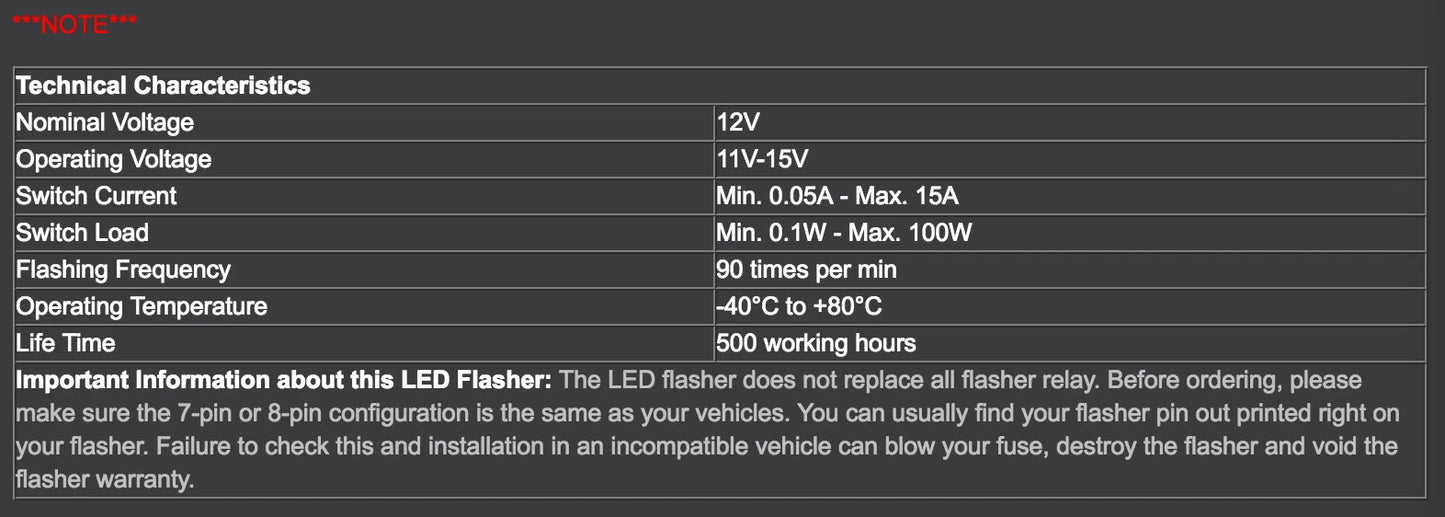 For Suzuki DRZ400S/SM GSXR GSX DL 7-Pin Flasher Relay LED Signal Light Blinker