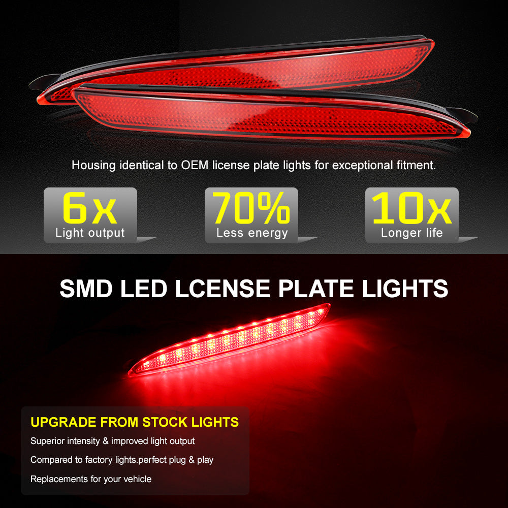 2x Red Lens LED Bumper Reflector Tail Brake Stop Light Rear Fog Light  For 2010 2011 2012 2013 Mazda3 MAZDASPEED3 JDM Mazda3 / Axela Sport/Sedan/Mazdaspeed BL5FW BLEAW BLEFW
