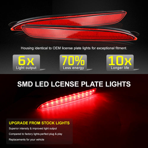 2x Red Lens LED Bumper Reflector Tail Brake Stop Light Rear Fog Light  For 2010 2011 2012 2013 Mazda3 MAZDASPEED3 JDM Mazda3 / Axela Sport/Sedan/Mazdaspeed BL5FW BLEAW BLEFW
