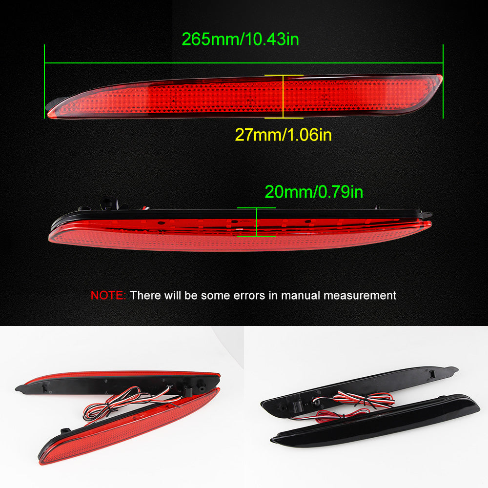 2x Red Lens LED Bumper Reflector Tail Brake Stop Light Rear Fog Light  For 2010 2011 2012 2013 Mazda3 MAZDASPEED3 JDM Mazda3 / Axela Sport/Sedan/Mazdaspeed BL5FW BLEAW BLEFW