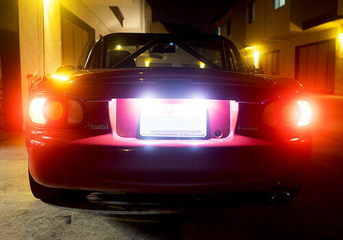 2x White LED License Plate Lights Lamps For Mazda Miata/Tribute/MPV/Protege