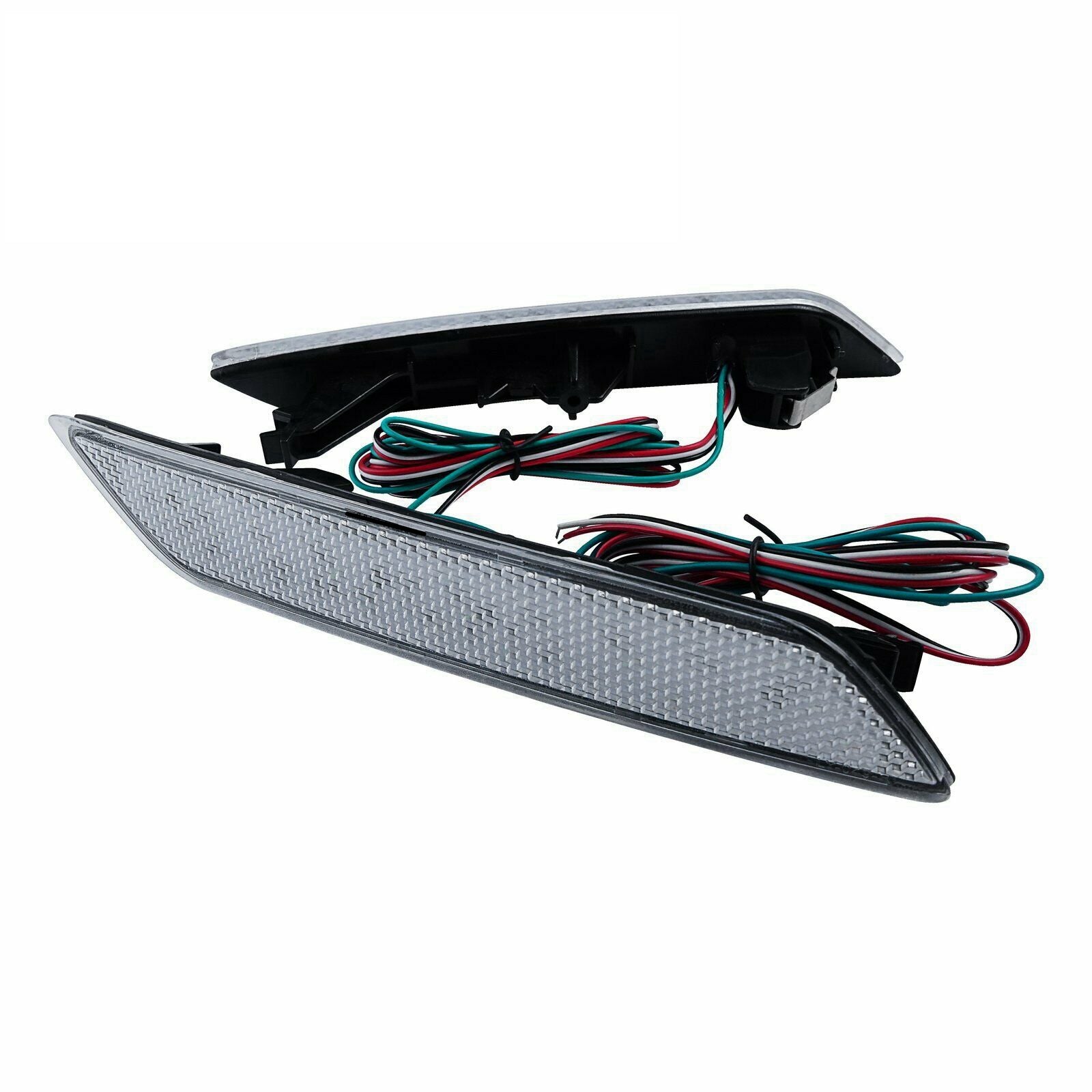 2x Clear Len LED Rear Bumper Reflector Brake Lights For 13-15 Honda Civic Sedan/4DR Only OEM#33505TR0A51, 33505-TR0-A51/33555-TR0-A51, 33555TR0A51