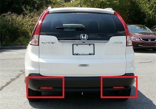 2x Red Lens LED Bumper Reflector Tail Brake Light For Acura TSX Honda CR-Z/ Insight/CR-V OEM#HO1185103, HO1184103, 33505SLJ013, 33555SLJ013, 13461865