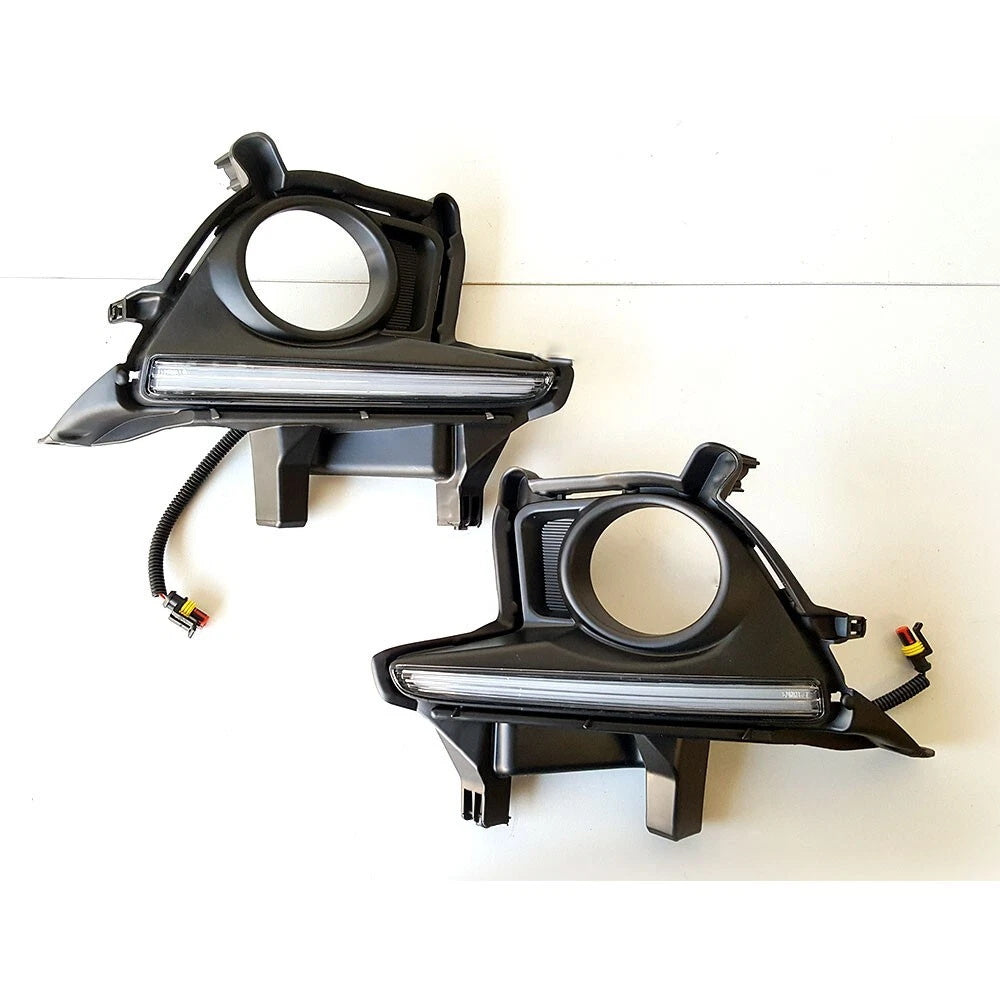 For 2014-2016 Toyota Highlander LED Fog Lights Kit w/Dual Color DRL Bezel Switch