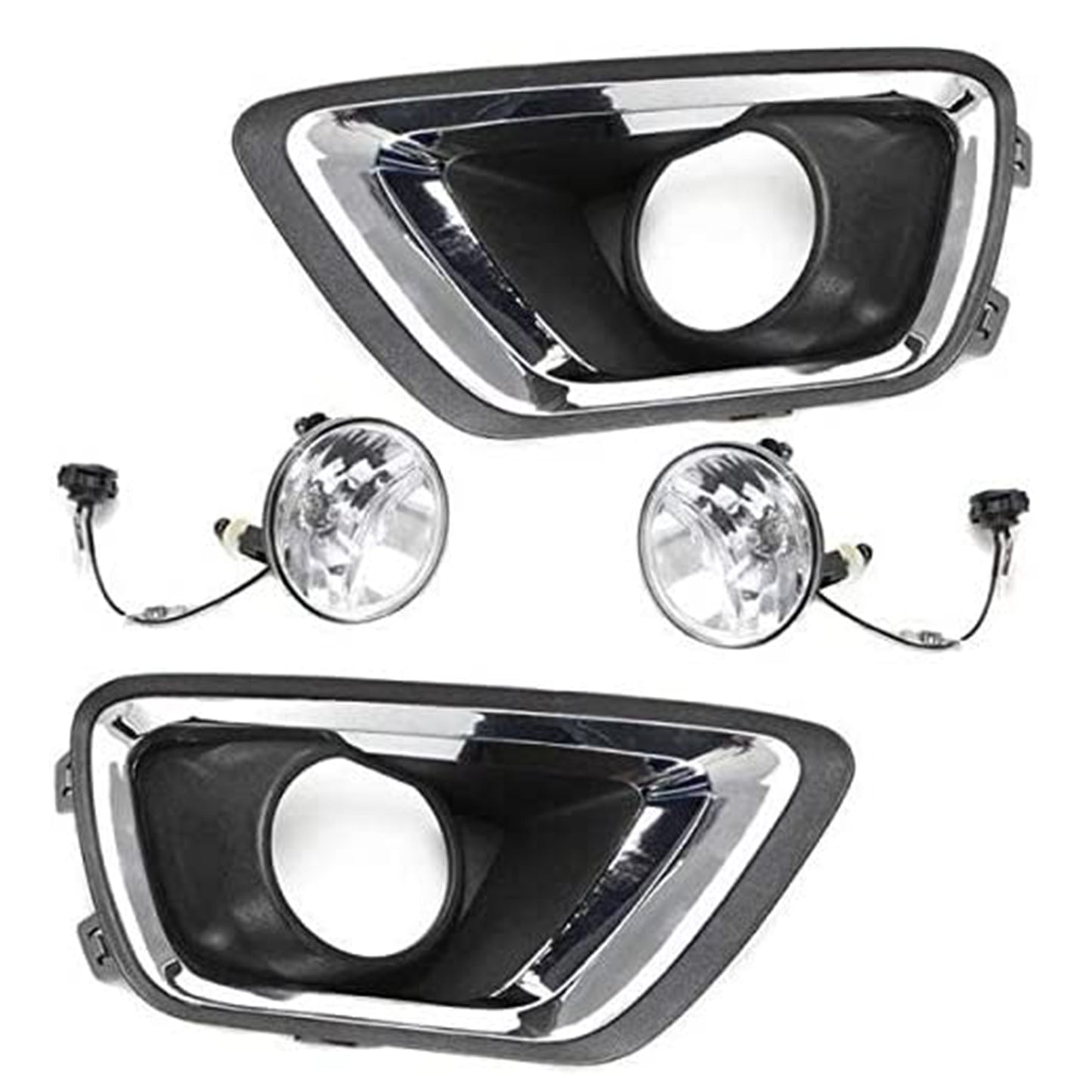 For 2015-2020 Chevy Colorado Bezel 5202 Bulbs Clear Lens Driving Fog Lights Kit