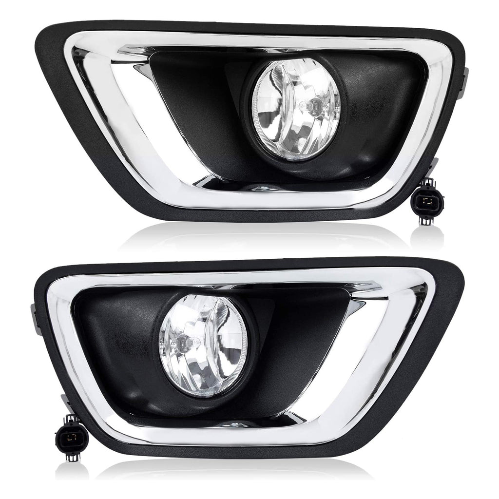 For 2015-2020 Chevy Colorado Bezel 5202 Bulbs Clear Lens Driving Fog Lights Kit