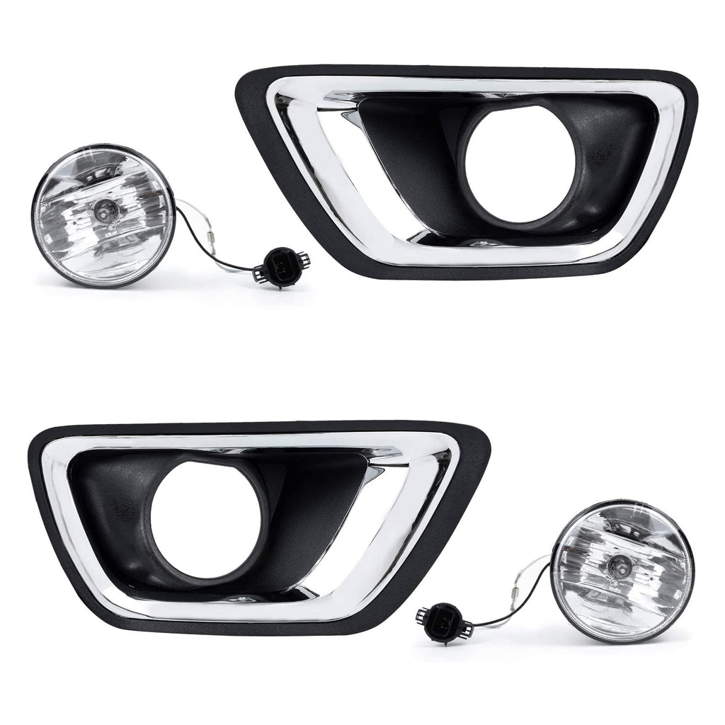 For 2015-2020 Chevy Colorado Bezel 5202 Bulbs Clear Lens Driving Fog Lights Kit