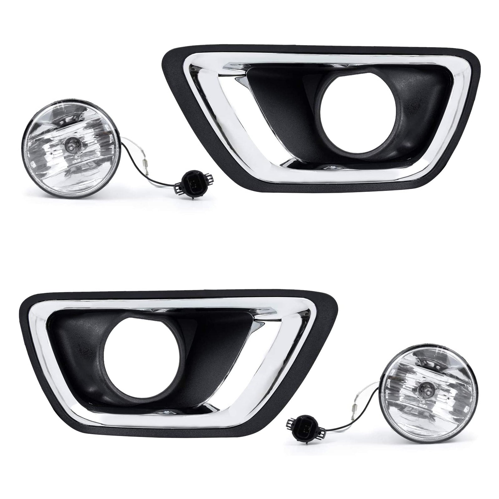 For 2015-2020 Chevy Colorado Bezel 5202 Bulbs Clear Lens Driving Fog Lights Kit