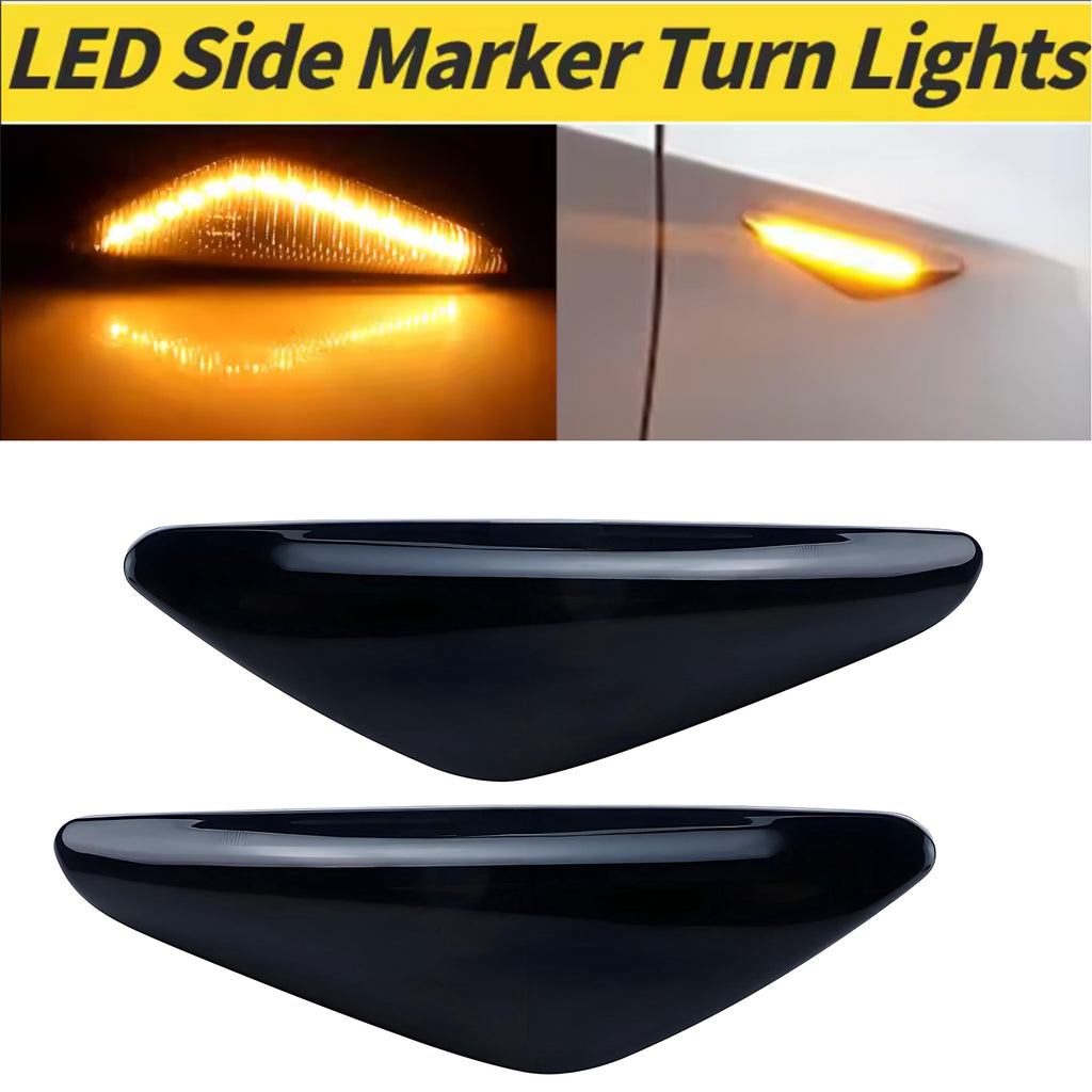Smoke Lens Amber LED Turn Signal Side Marker Light Lamp For BMW F25 X3 E70 X5 E71/E72  X6 OEM#63137171007, 63137171008, 63-13-7-171-007, 63-13-7-171-008