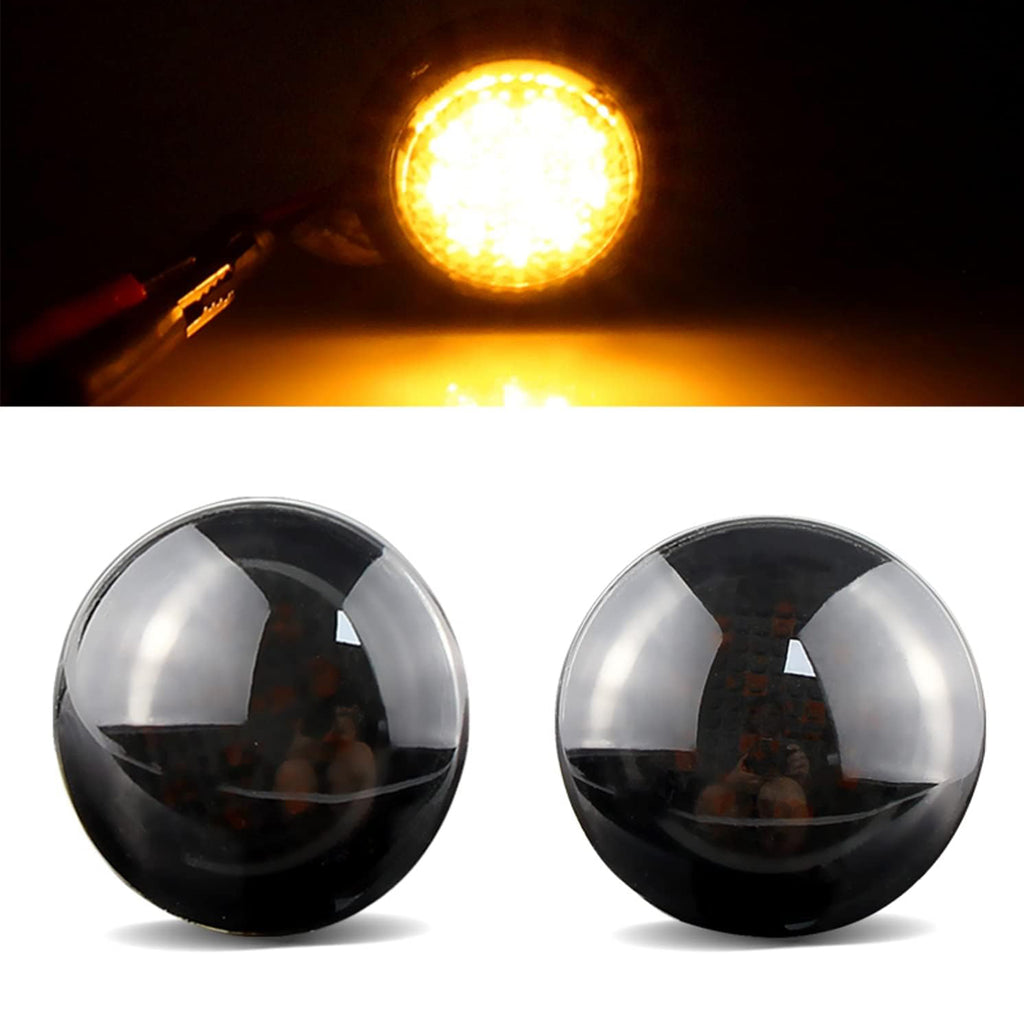 For 2003-2012 Range Rover L322 2 Smoke Lens Amber LED Turn Signal Side Marker Lights