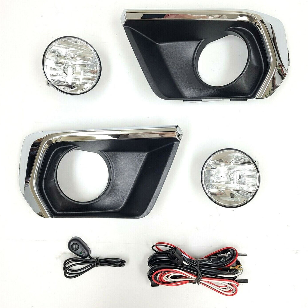 Clear Lens Fog Lights Kit For 2021-2022 Chevrolet Chevy Colorado with Wires Switch Chrome Bezel Relay OEM# 15839896, GM2590104,84750570 / 84750569,GM1039271 GM1038271