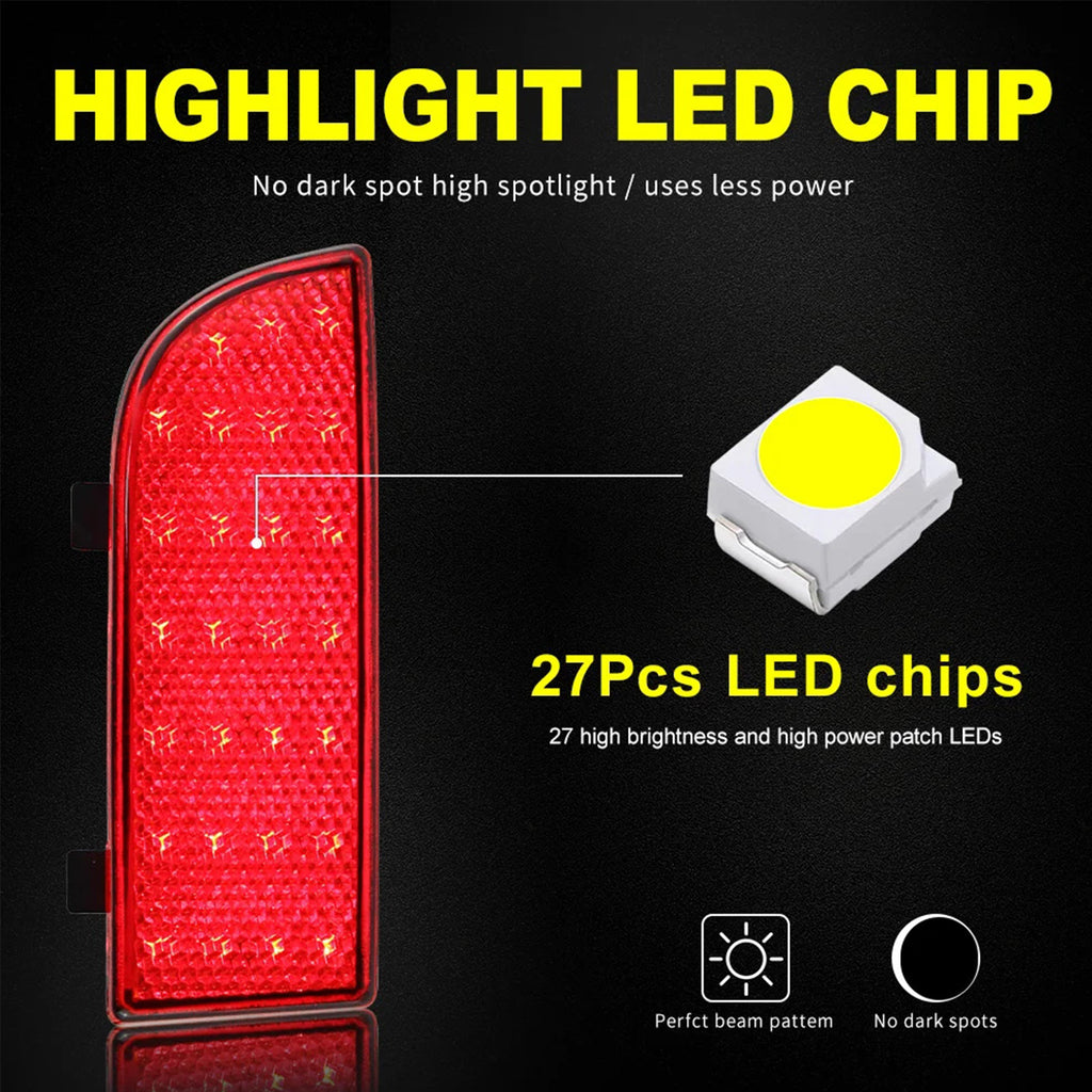 Red Lens LED Rear Bumper Reflector Brake Lights For Mercedes-Benz Viano/Vito W639 OEM#A6398260040, A6398260140, A6398260440, A6398260540