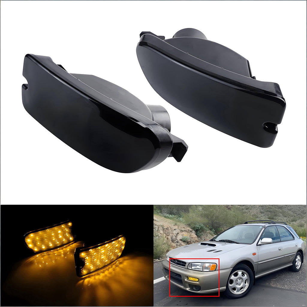 Smoke Len LED Front Bumper Turn Signal Lights For Subaru Impreza 2.5RS 1999-2001 OEM#SU2530104  SU2531104