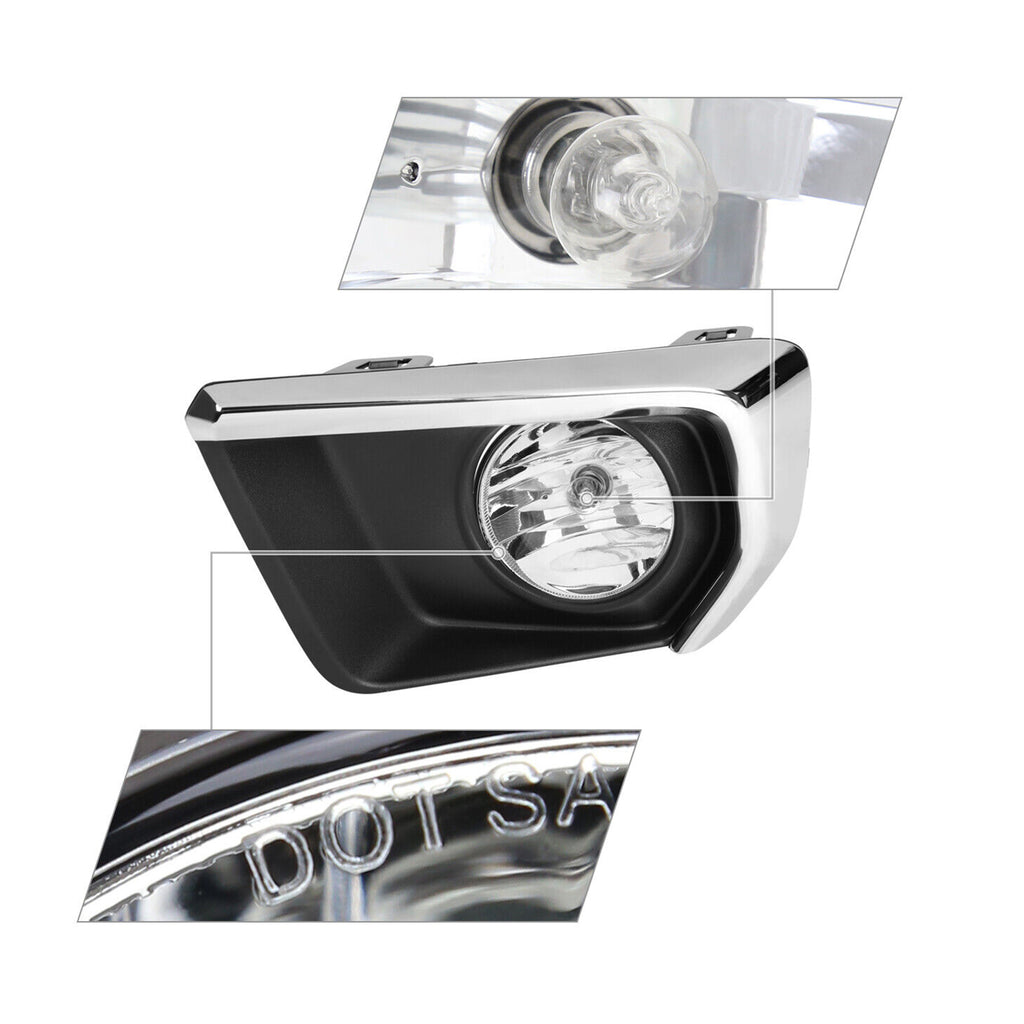 Clear Lens Fog Lights Kit For 2021-2022 Chevrolet Chevy Colorado with Wires Switch Chrome Bezel Relay OEM# 15839896, GM2590104,84750570 / 84750569,GM1039271 GM1038271