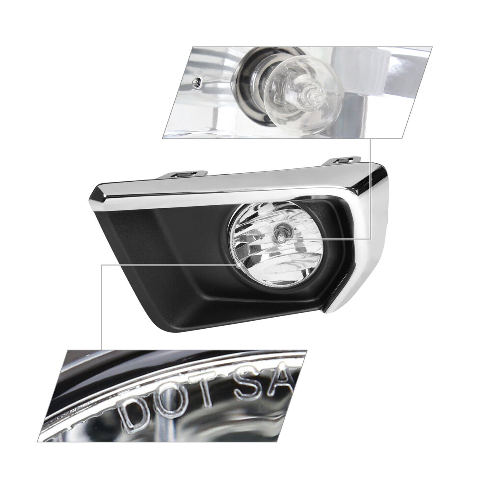 Clear Lens Fog Lights Kit For 2021-2022 Chevrolet Chevy Colorado with Wires Switch Chrome Bezel Relay OEM# 15839896, GM2590104,84750570 / 84750569,GM1039271 GM1038271