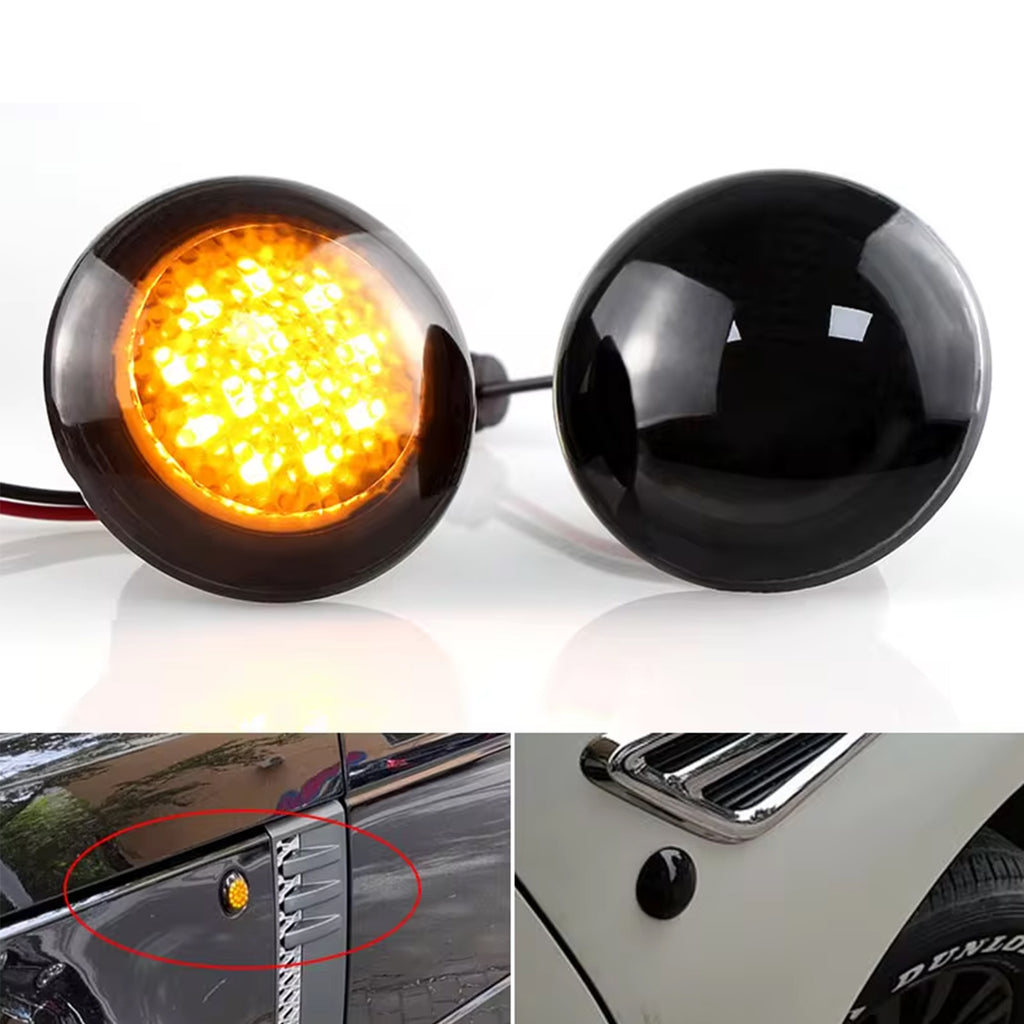 For 2003-2012 Range Rover L322 2 Smoke Lens Amber LED Turn Signal Side Marker Lights