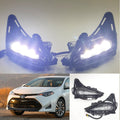 For 2017-2019 Toyota Corolla L LE XLE Built-in LED DRL Fog Driving Light with Switch Bezel Wires NOT FIT COROLLA "SE" or "XSE" or "50th Anniversary" MODEL