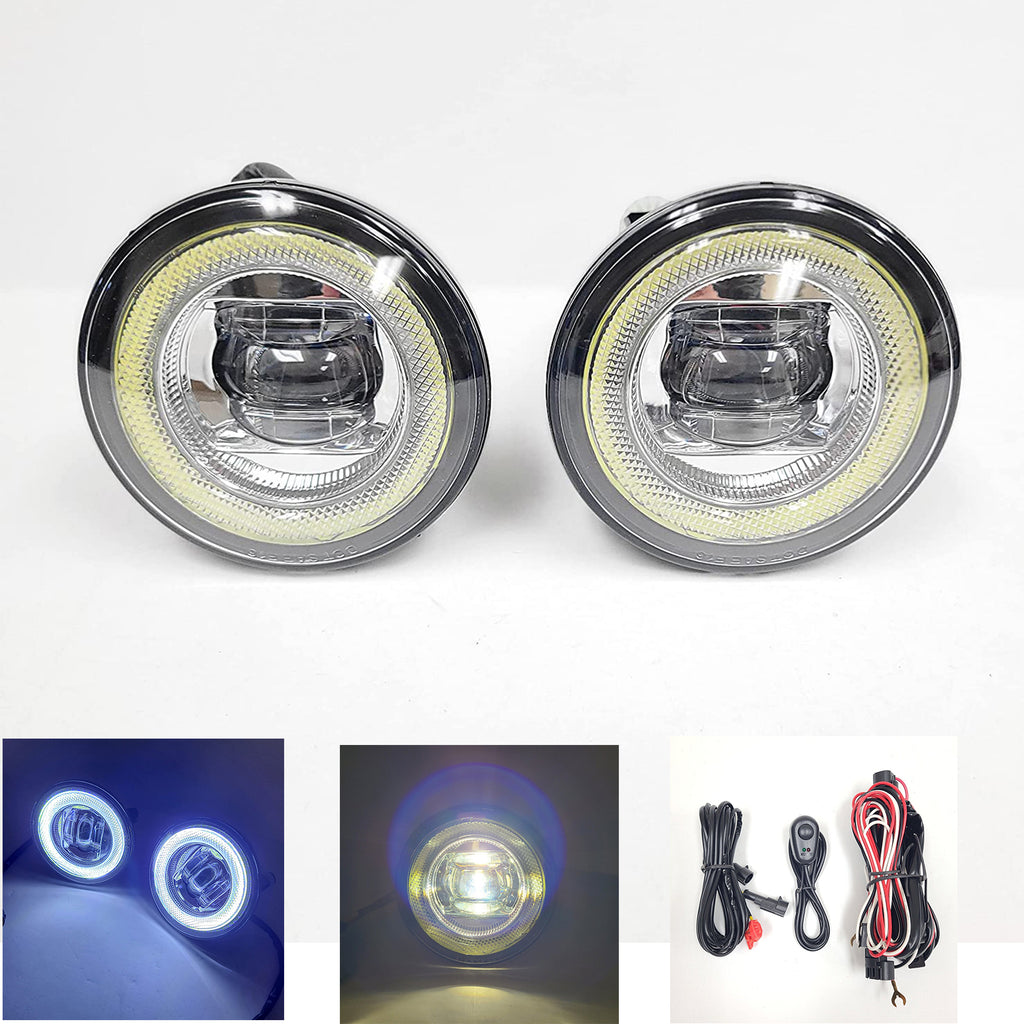 Clear Lens LED Fog Driving Lights Kit Halo For Chevy 2007-2013 Avalanche/ 2010-2013 Camaro with Wires Switch