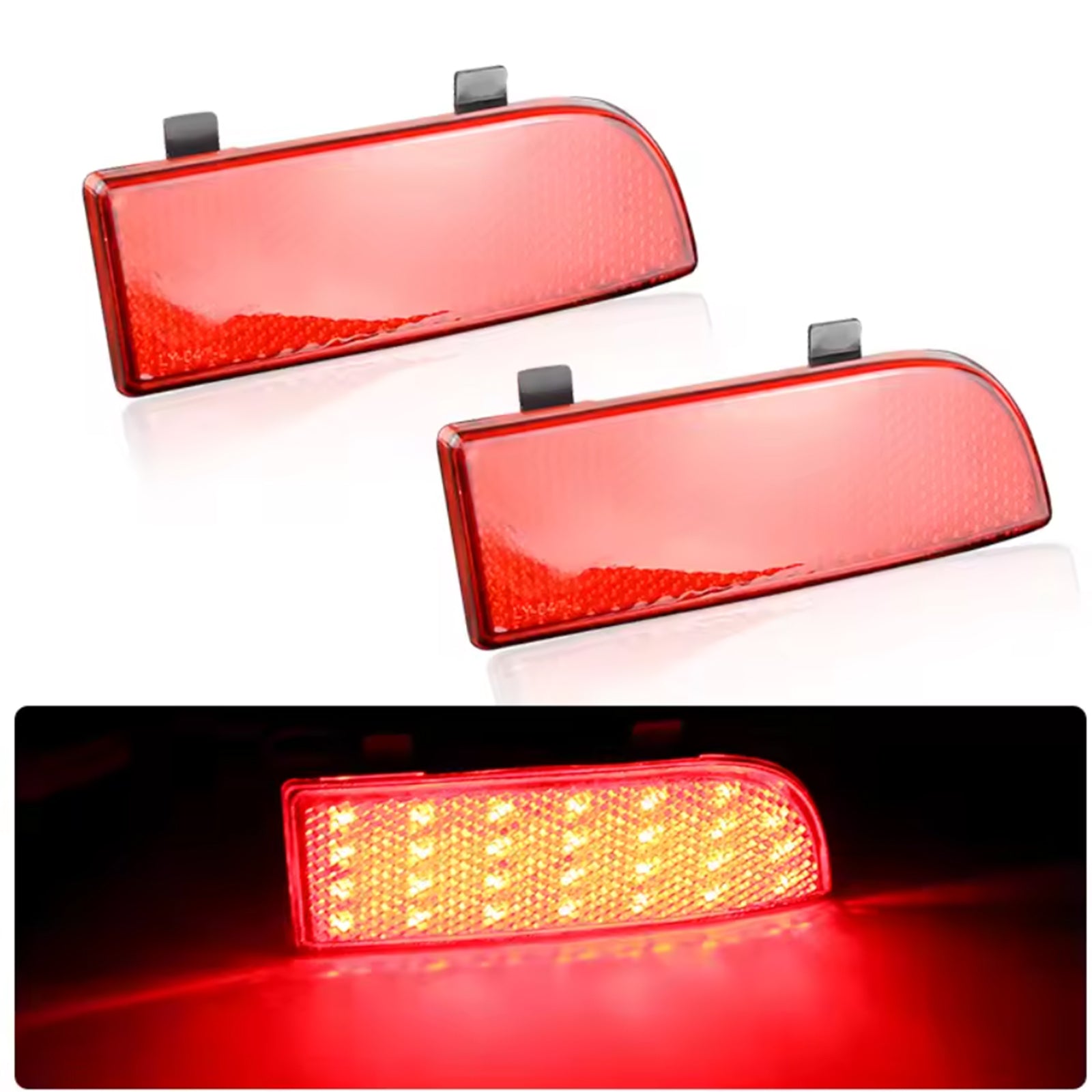 Red Lens LED Rear Bumper Reflector Brake Lights For Mercedes-Benz Viano/Vito W639 OEM#A6398260040, A6398260140, A6398260440, A6398260540