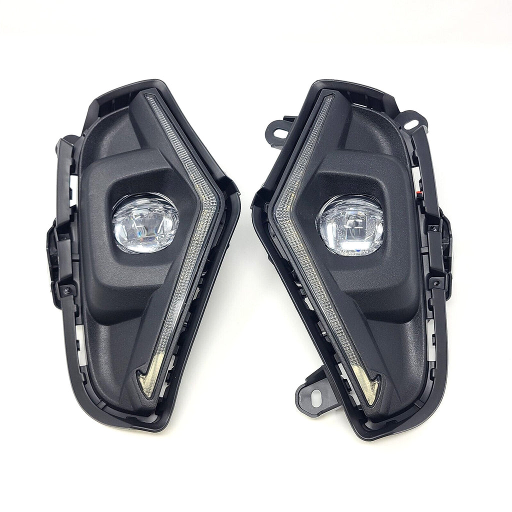 Dual Color LED Fog Driving Lights Kit Wire Switch Bezel For 2019 2020 2021 2022 2023 2024 Toyota Rav4 Rav 4 White DRL Amber Signal Sequential Accessories Lamps