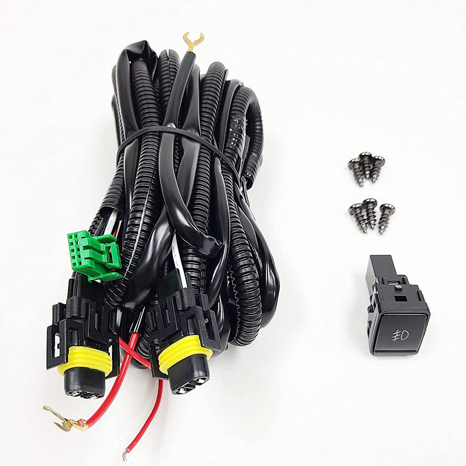 Clear Lens LED Fog Lights Kit For 2022-2025 Nissan Frontier with Wires Switch Relay 6000K White OEM#261558995A, 261508995A NI2592139, NI2593139