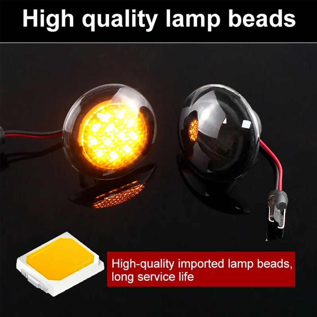 For 2003-2012 Range Rover L322 2 Smoke Lens Amber LED Turn Signal Side Marker Lights