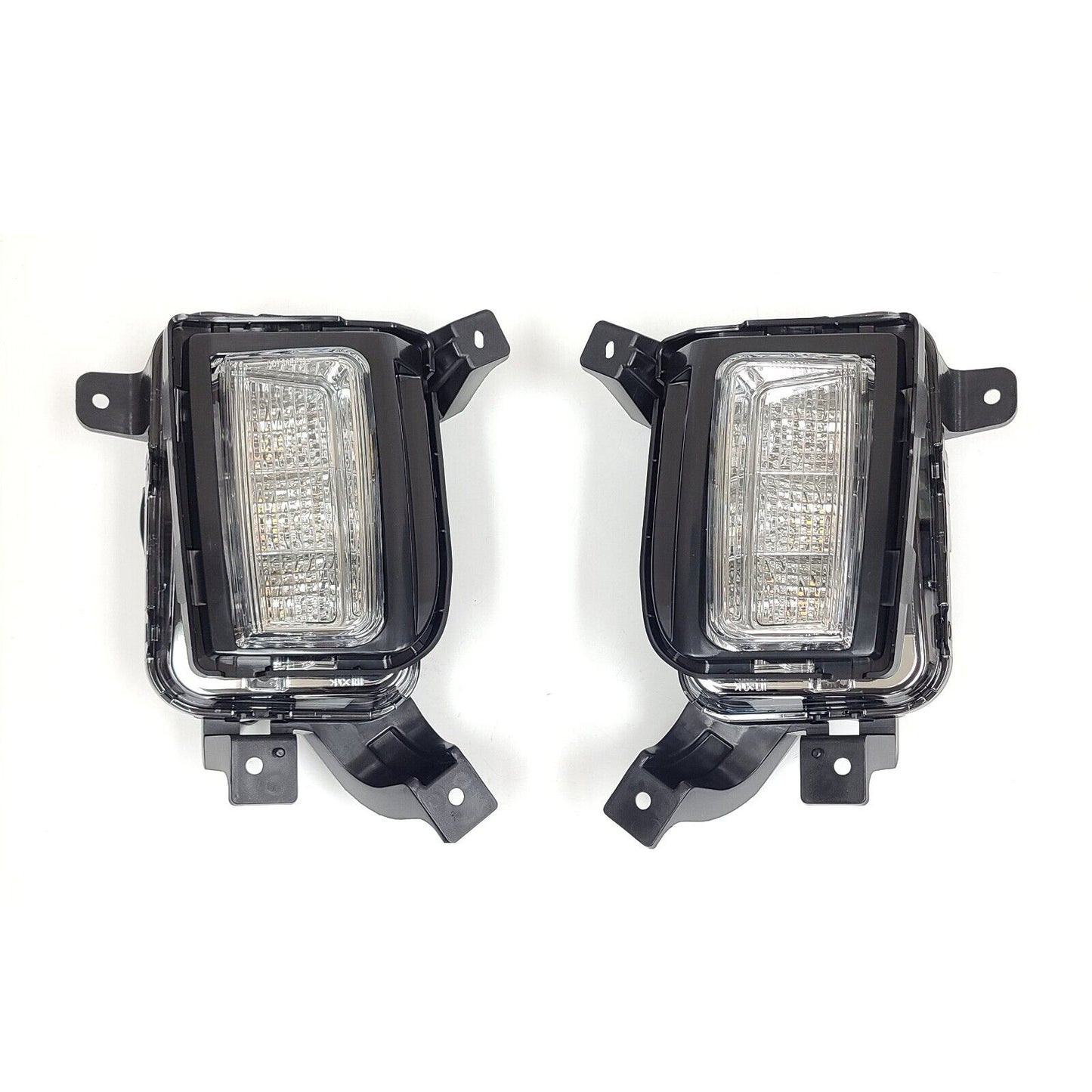 Clear Lens LED Fog Lights Kit For 2016-2017 GMC Terrain Denali, SL, SLE, SLT Trim Replacement Bezel Day Time Running Light DRL Amber Signal With Wires OEM# 84042389, 84042390 GM2562112, GM2563112,23372631, 23372632 GM1038190, GM1039190