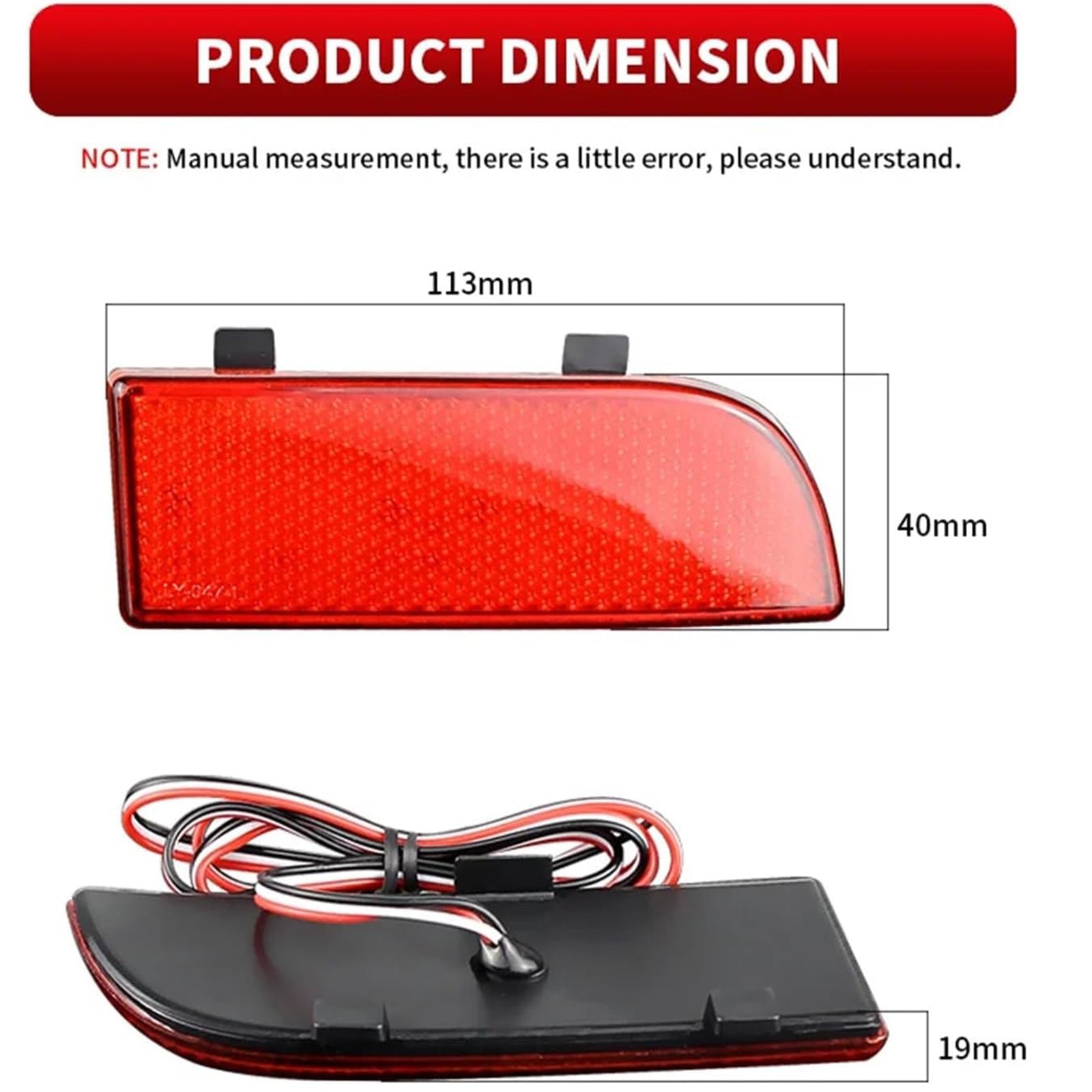 Red Lens LED Rear Bumper Reflector Brake Lights For 03-14 Mercedes-Benz Viano OEM#A6398260040, A6398260140, A6398260440, A6398260540