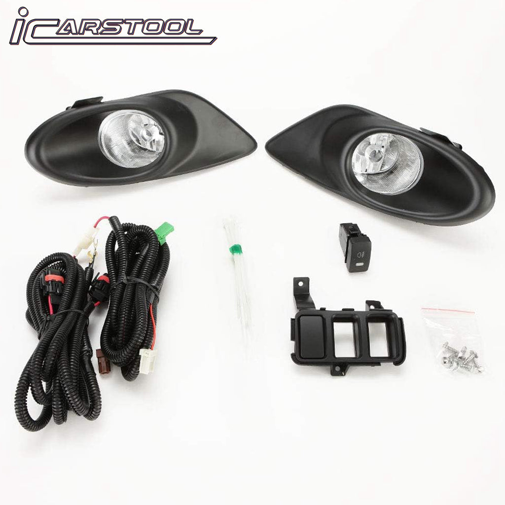 For 2008 2009 2010 Honda Accord Sedan 4DR Clear Lens Fog Light w/ Bezel Switch Bulb