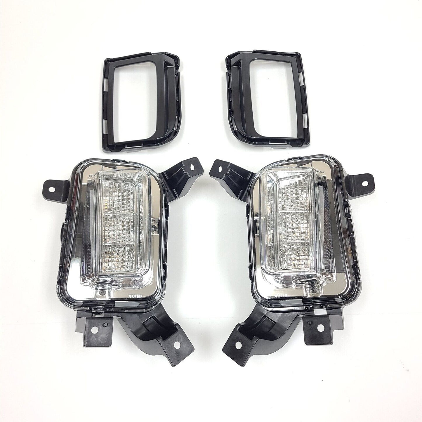 Clear Lens LED Fog Lights Kit For 2016-2017 GMC Terrain Denali, SL, SLE, SLT Trim Replacement Bezel Day Time Running Light DRL Amber Signal With Wires OEM# 84042389, 84042390 GM2562112, GM2563112,23372631, 23372632 GM1038190, GM1039190