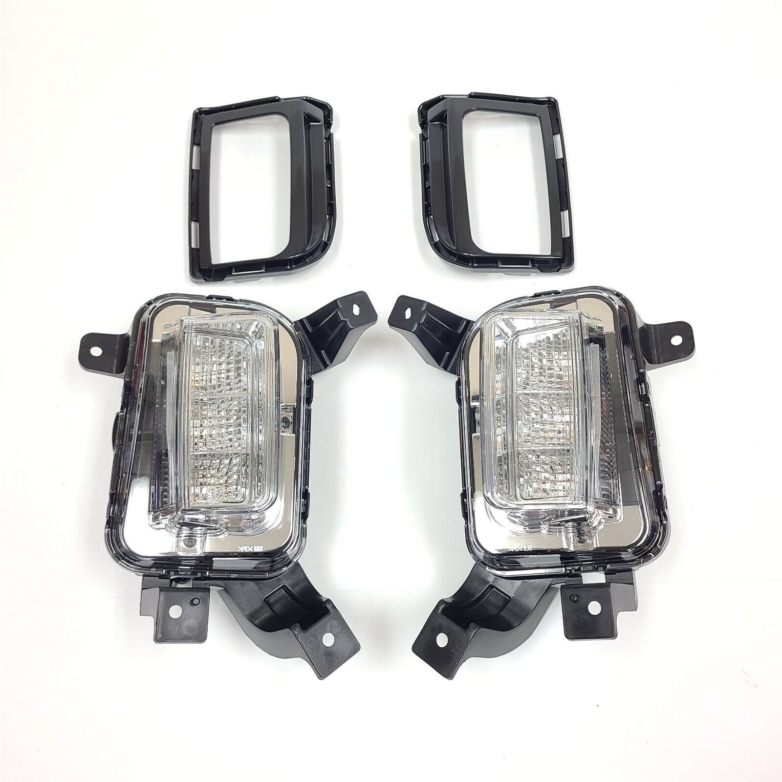 Clear Lens LED Fog Lights Kit For 2016-2017 GMC Terrain Denali, SL, SLE, SLT Trim Replacement Bezel Day Time Running Light DRL Amber Signal With Wires OEM# 84042389, 84042390 GM2562112, GM2563112,23372631, 23372632 GM1038190, GM1039190