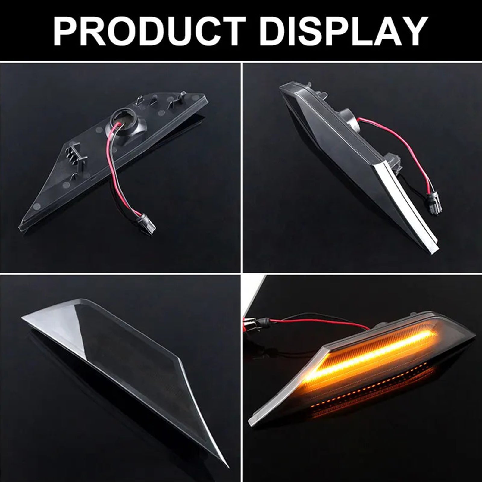 For 2016-2021 Honda Civic 2x Smoke Lens LED Bumper Turn Signal Side Marker Light