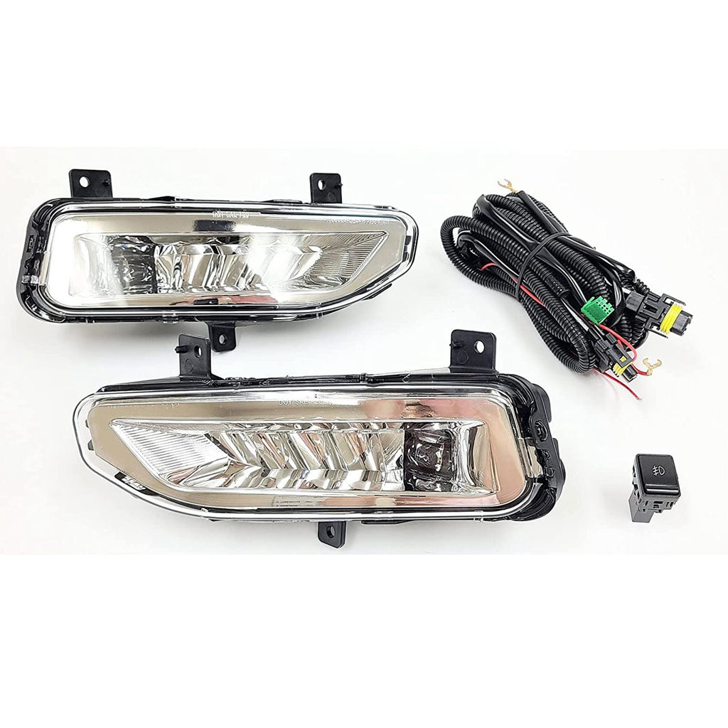 Clear Lens LED Fog Lights Kit For 2022-2025 Nissan Frontier with Wires Switch Relay 6000K White OEM#261558995A, 261508995A NI2592139, NI2593139