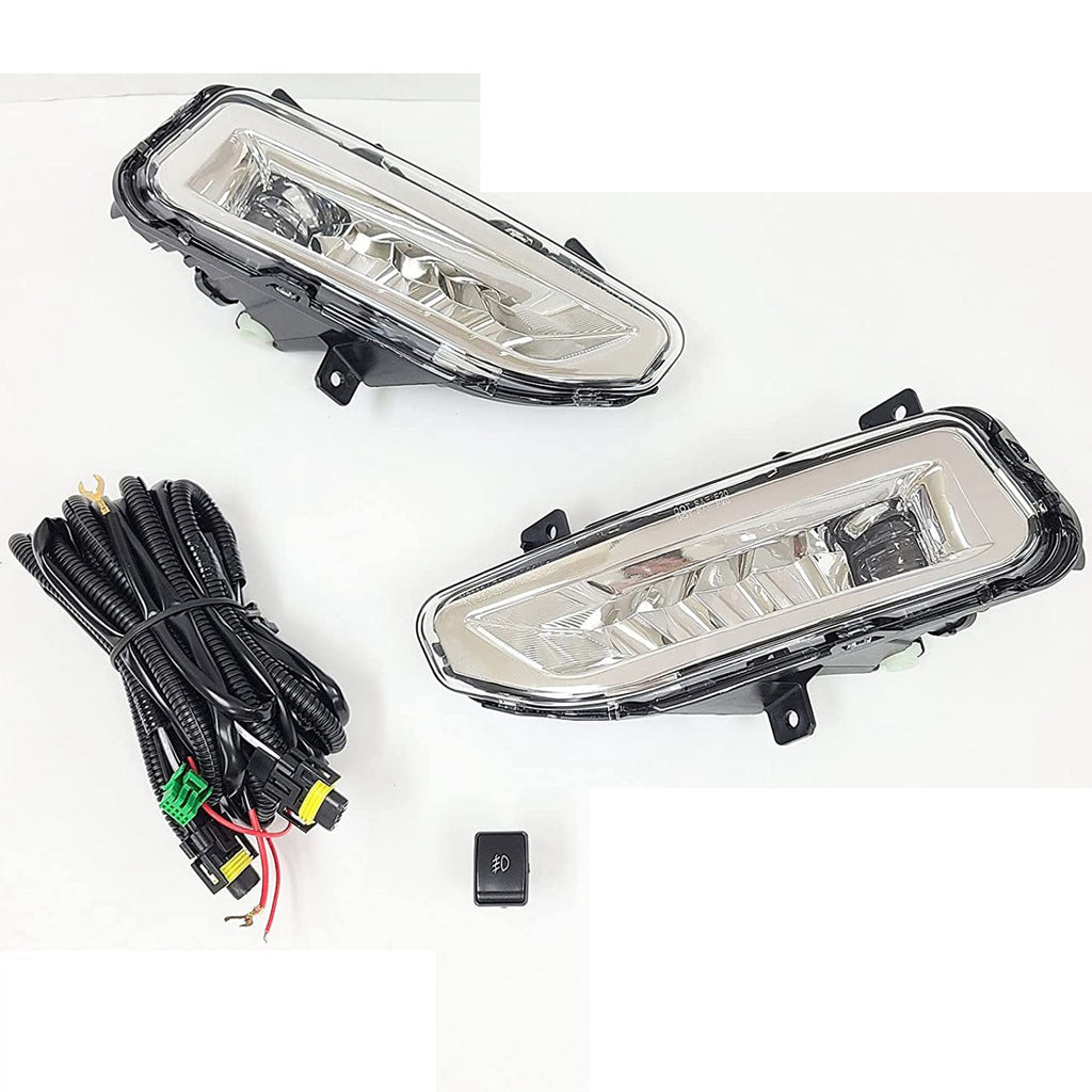 Clear Lens LED Fog Lights Kit For 2022-2025 Nissan Frontier with Wires Switch Relay 6000K White OEM#261558995A, 261508995A NI2592139, NI2593139