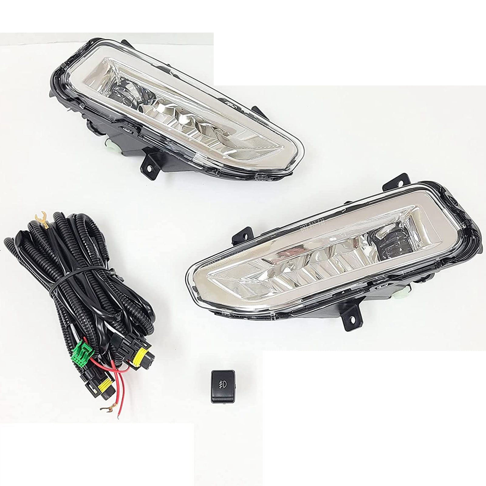 Clear Lens LED Fog Lights Kit For 2017-2018 Nissan Versa Note Hatchback  with Wires Switch Relay 6000K White OEM#261558995A, 261508995A,NI2592139, NI2593139 ﻿