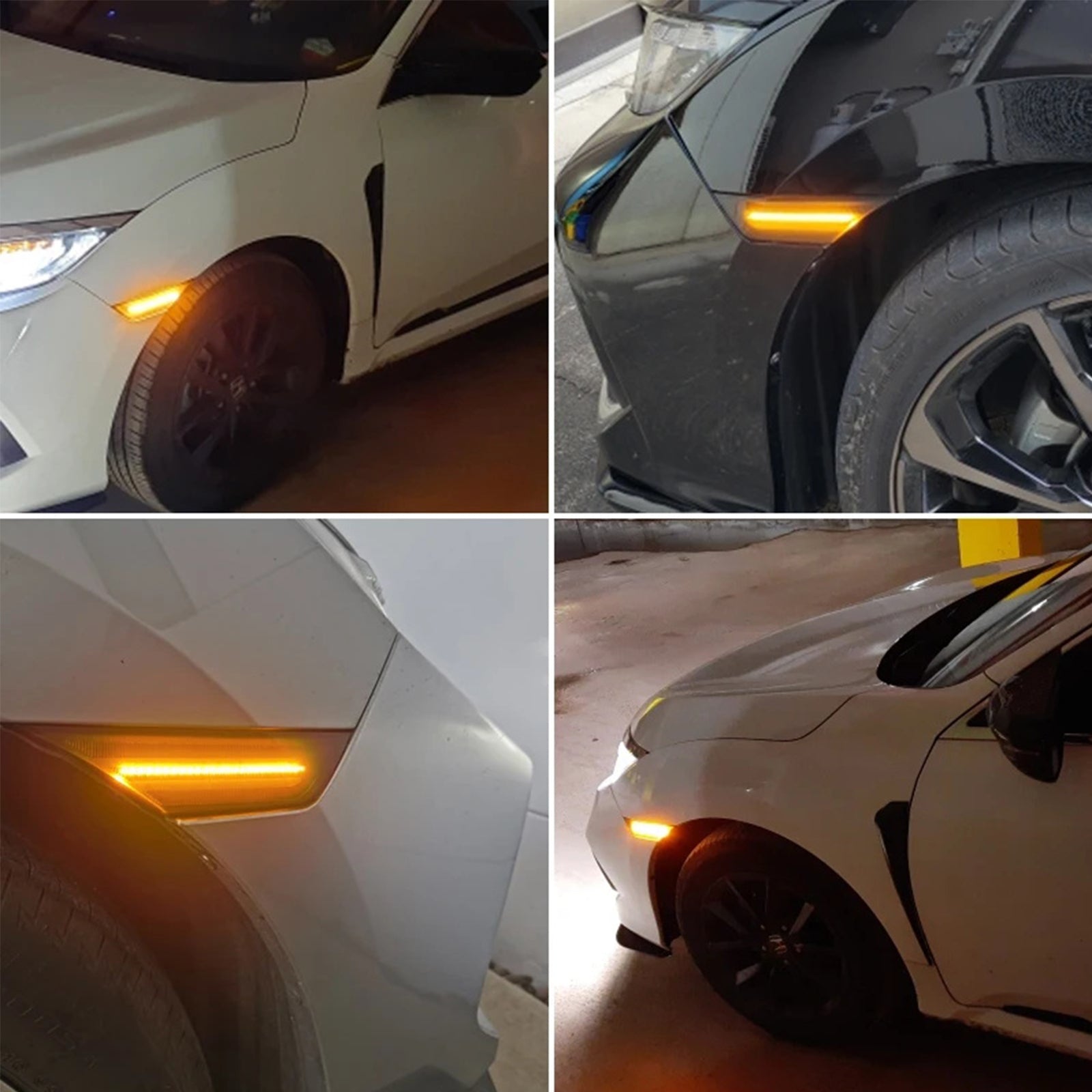 For 2016-2021 Honda Civic 2x Smoke Lens LED Bumper Turn Signal Side Marker Light