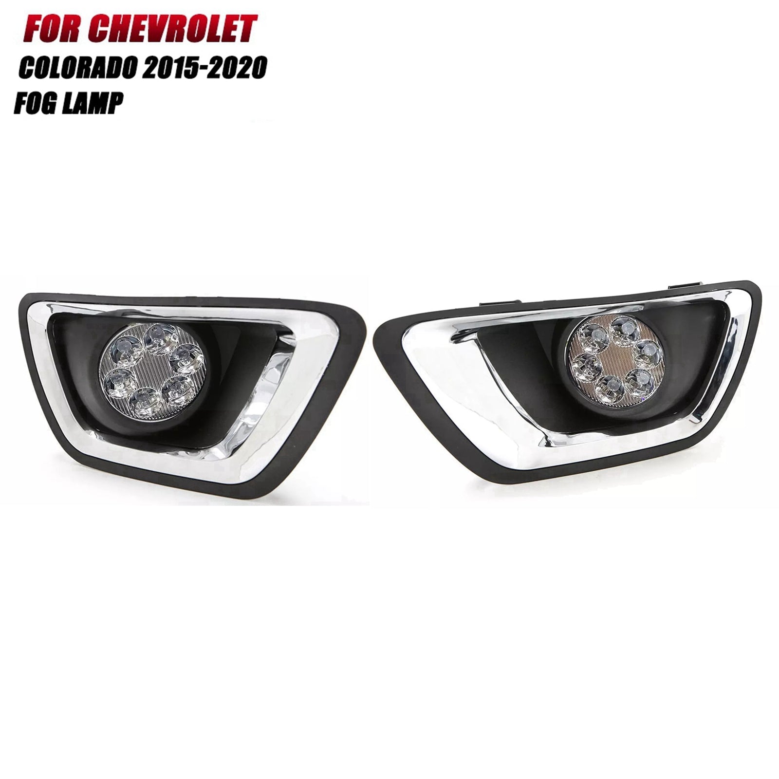Clear Lens LED Fog Lights Kit For 2015-2020 Chevrolet Colorado with Bezel 5202 Plug OEM# 22891701 / 22891700 GM1039176 / GM1038176 GM2590104 15839896