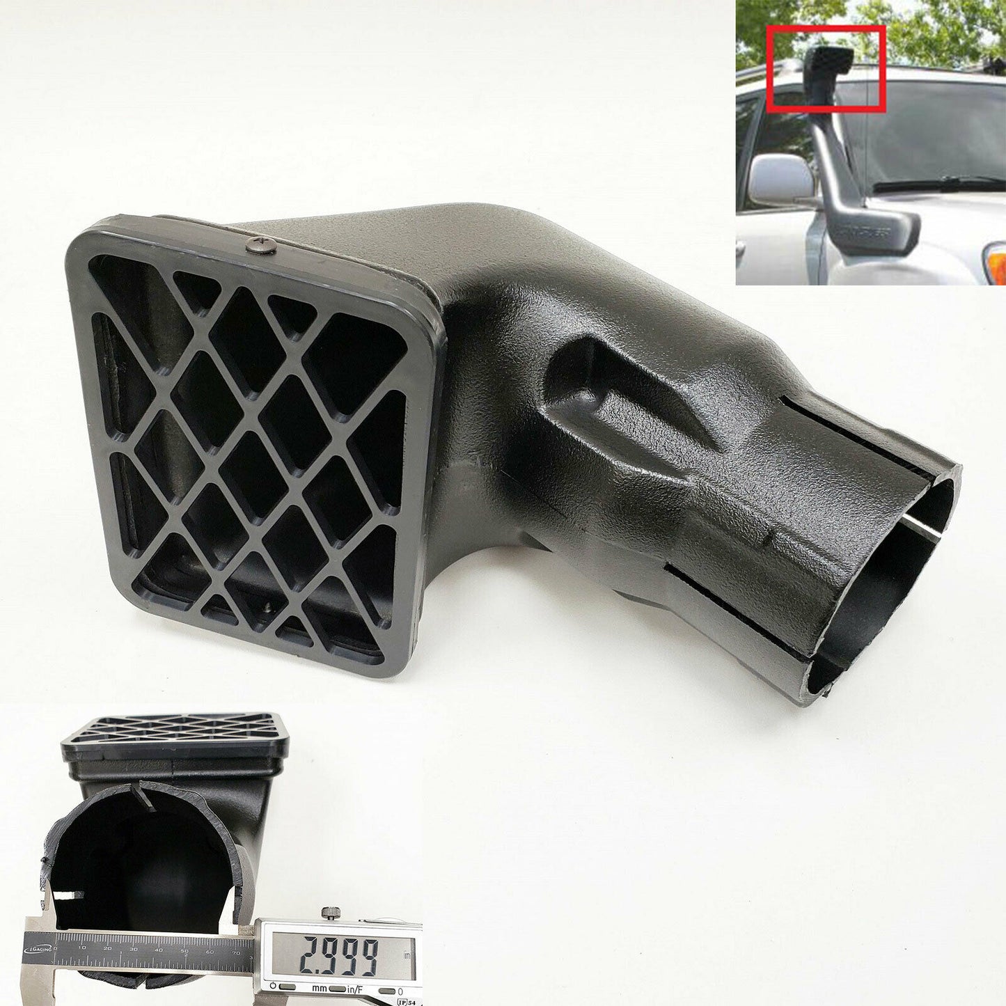 Universal Fit Ram Inlet Intake Snorkel Head 3" Inner Diameter Off Road 4x4 New