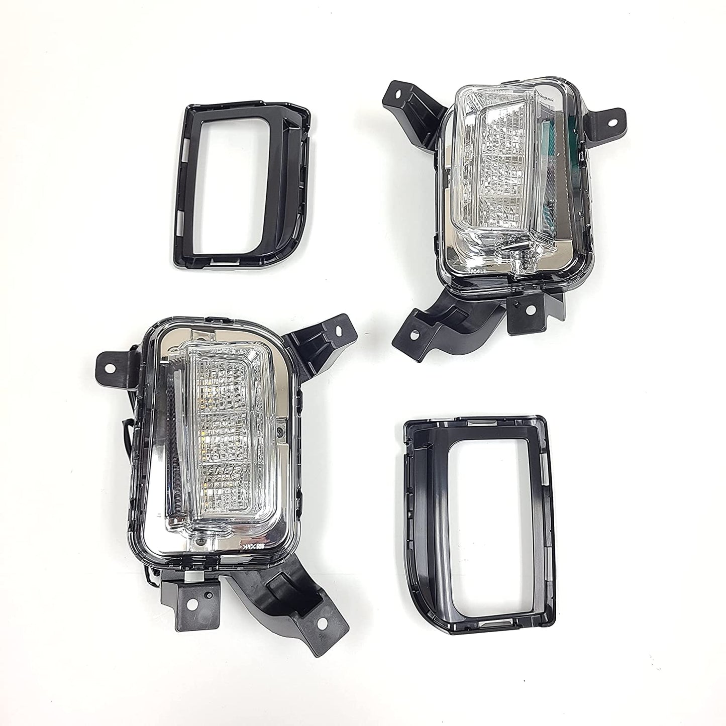 Clear Lens LED Fog Lights Kit For 2016-2017 GMC Terrain Denali, SL, SLE, SLT Trim Replacement Bezel Day Time Running Light DRL Amber Signal With Wires OEM# 84042389, 84042390 GM2562112, GM2563112,23372631, 23372632 GM1038190, GM1039190