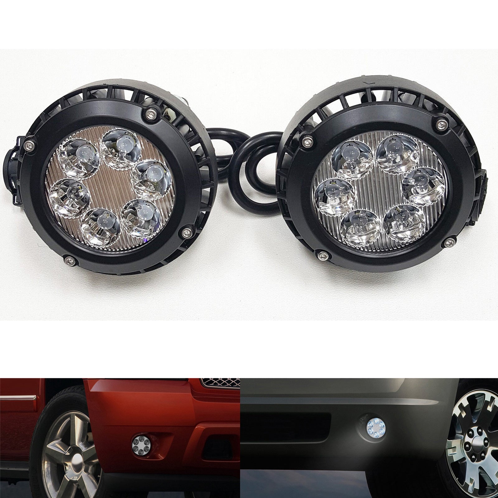 For 2007-2010 Ford Escape Clear Lens LED Fog Driving Lights Lamps Pair（Models built through 12/02/09 Only ）OEM#GM2590104 / 15839896
