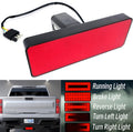 2" Receiver Tow Hitch Brake Reverse Sequential Signal Light Cover Red Reflector Small Square Pixel Bright LED RV SUV Van Truck Rectangler with Plug