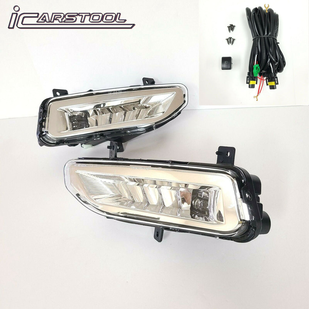 Clear Lens LED Fog Lights Kit For 2022-2025 Nissan Frontier with Wires Switch Relay 6000K White OEM#261558995A, 261508995A NI2592139, NI2593139