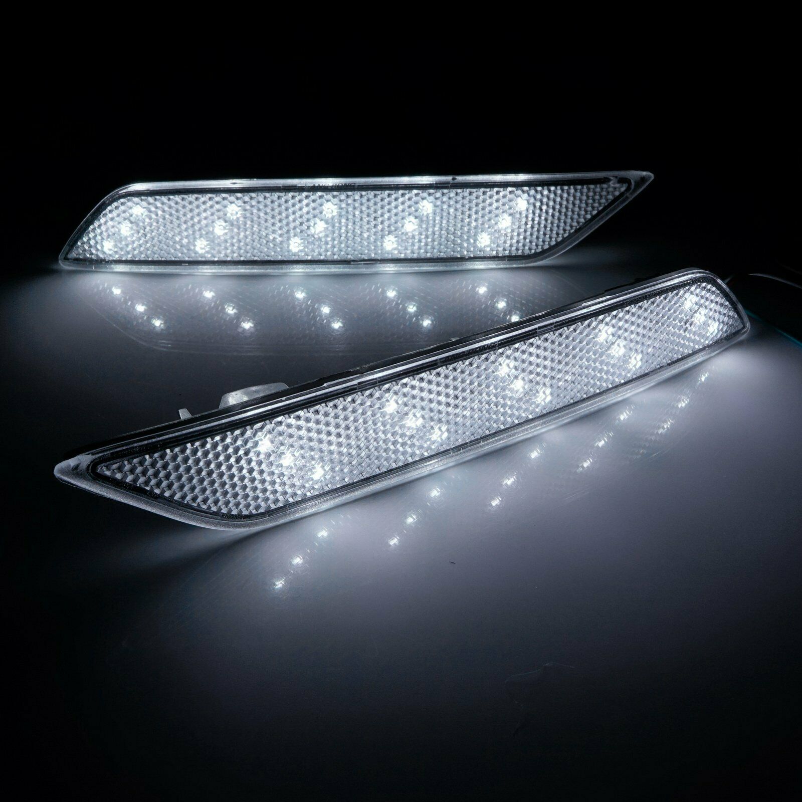2x Clear Len LED Rear Bumper Reflector Brake Lights For 13-15 Honda Civic Sedan/4DR Only OEM#33505TR0A51, 33505-TR0-A51/33555-TR0-A51, 33555TR0A51