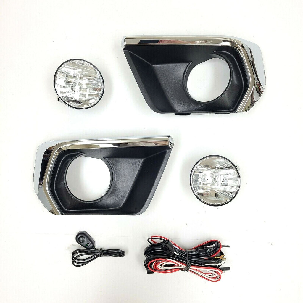 Clear Lens Fog Lights Kit For 2021-2022 Chevrolet Chevy Colorado with Wires Switch Chrome Bezel Relay OEM# 15839896, GM2590104,84750570 / 84750569,GM1039271 GM1038271