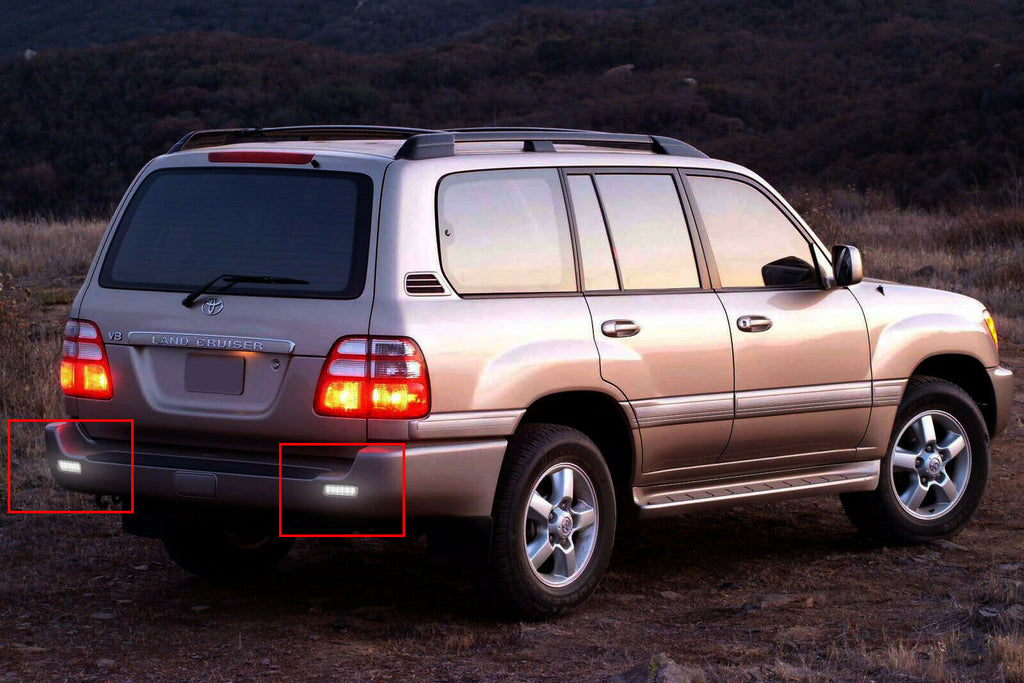2x Clear Lens Bumper Reflector LED Tail Brake Light For Lexus LX470 Toyota Land Cruiser