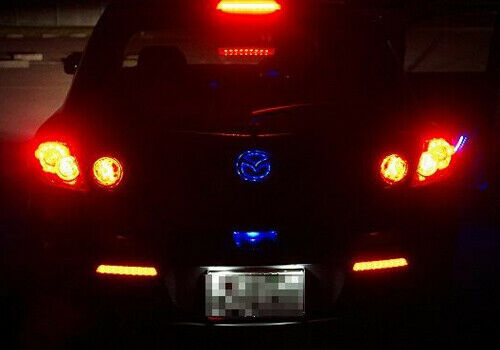 2x Clear Lens LED Bumper Reflector Brake Light For 2004-2009 Mazda 3 Mazdaspeed3 OEM#BN8R515L0B, BN8R515M0B,MA1185100, MA1184100