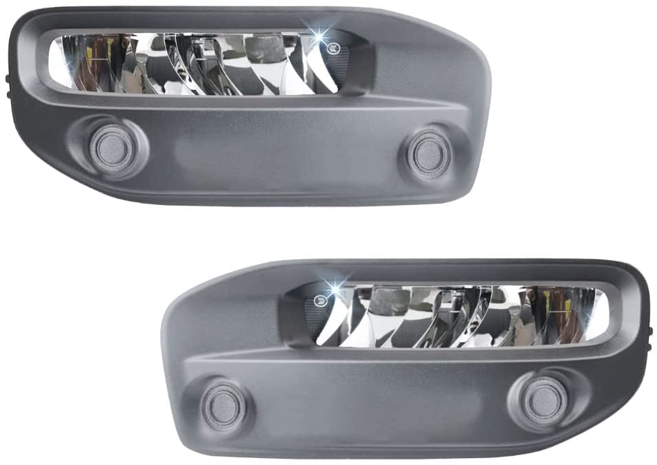 Clear Lens Fog Lights Kit For 2019-2024 Ram 2500 3500, OE Style Clear Lens Built-In LED Fog Lamps Assembly With Mounting Brackets Wire Harness Switch Bezels OEM# ‎68273291AB, 68273292AB, 68449338AA