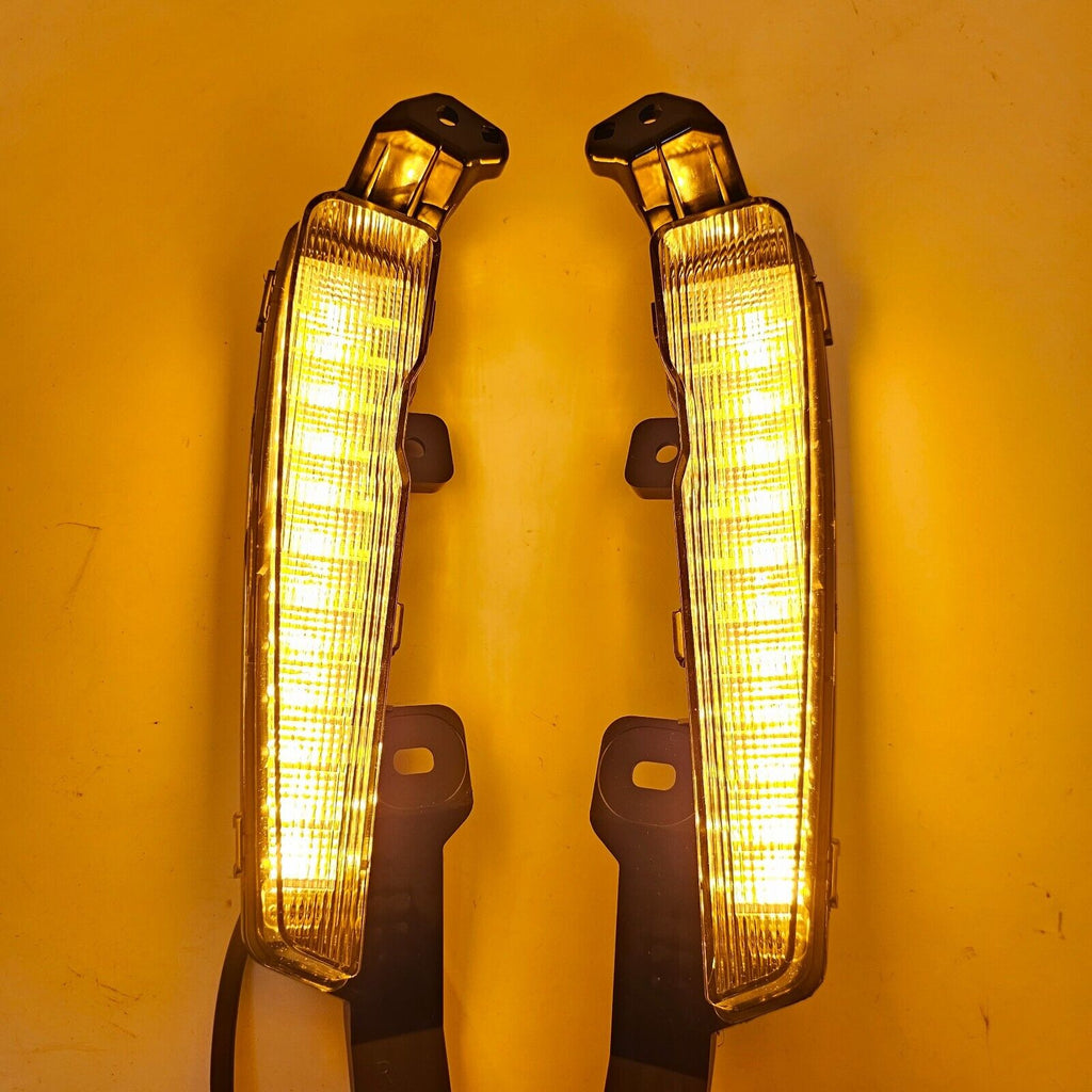  For 2019-2022 Toyota Prius Built-in LED Fog light w/DRL - White LED Running Lights + Yellow Signal Lights Kit - Complete with Bezels and Wiring Harness - OE Fitment